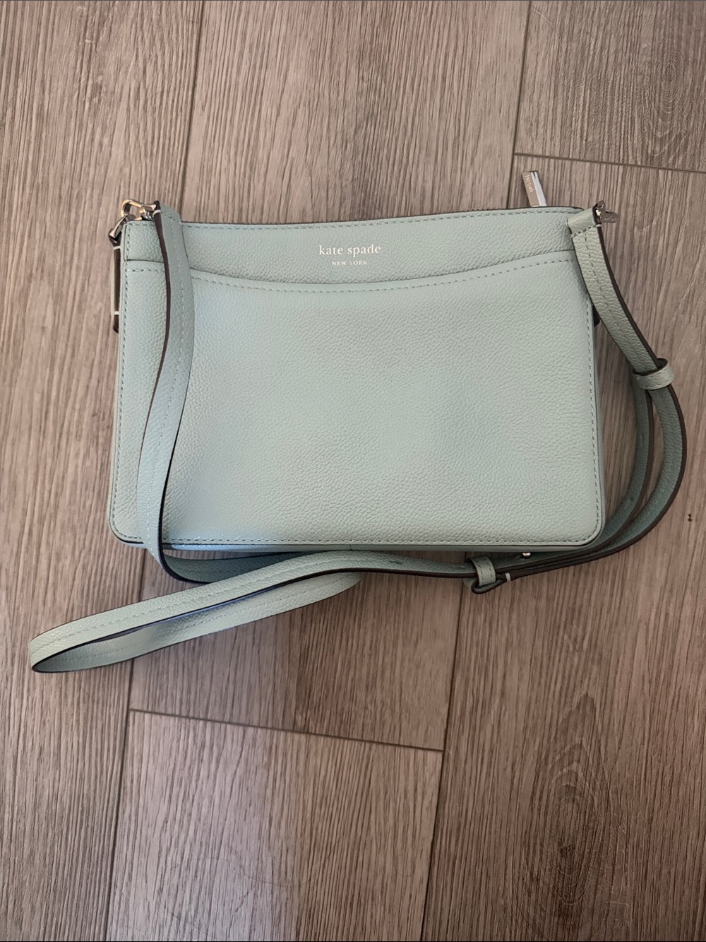 kate spade pale blue leather crossbody bag